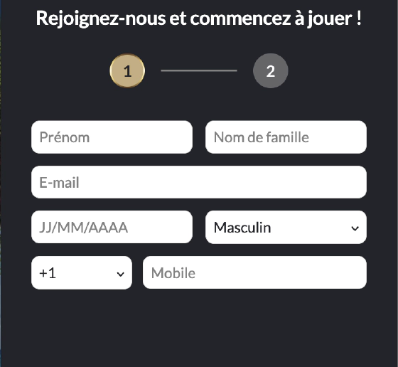 Le processus d'inscription est inégalé en termes de facilité d'utilisation et d'intuitivité pour les joueurs.
